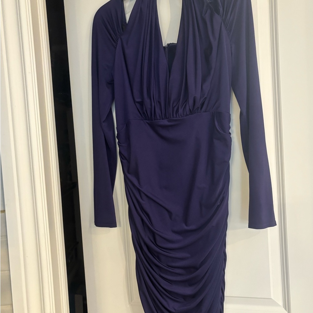 TADASHI SHOJI Elegant Purple Long-Sleeve Dress